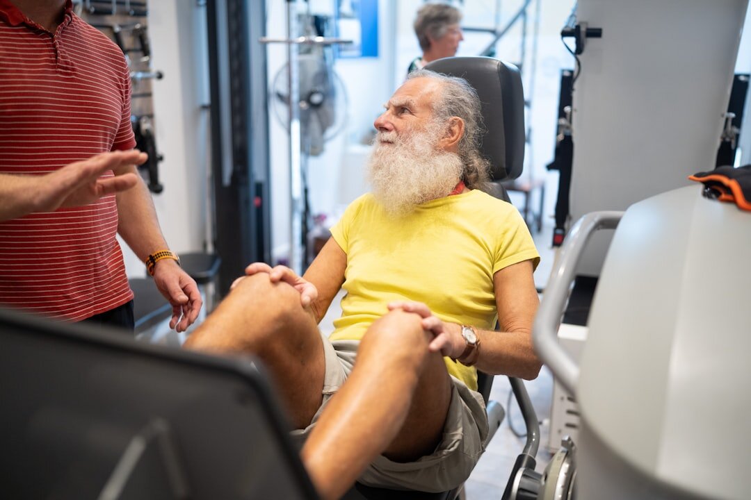 senior doing exercise